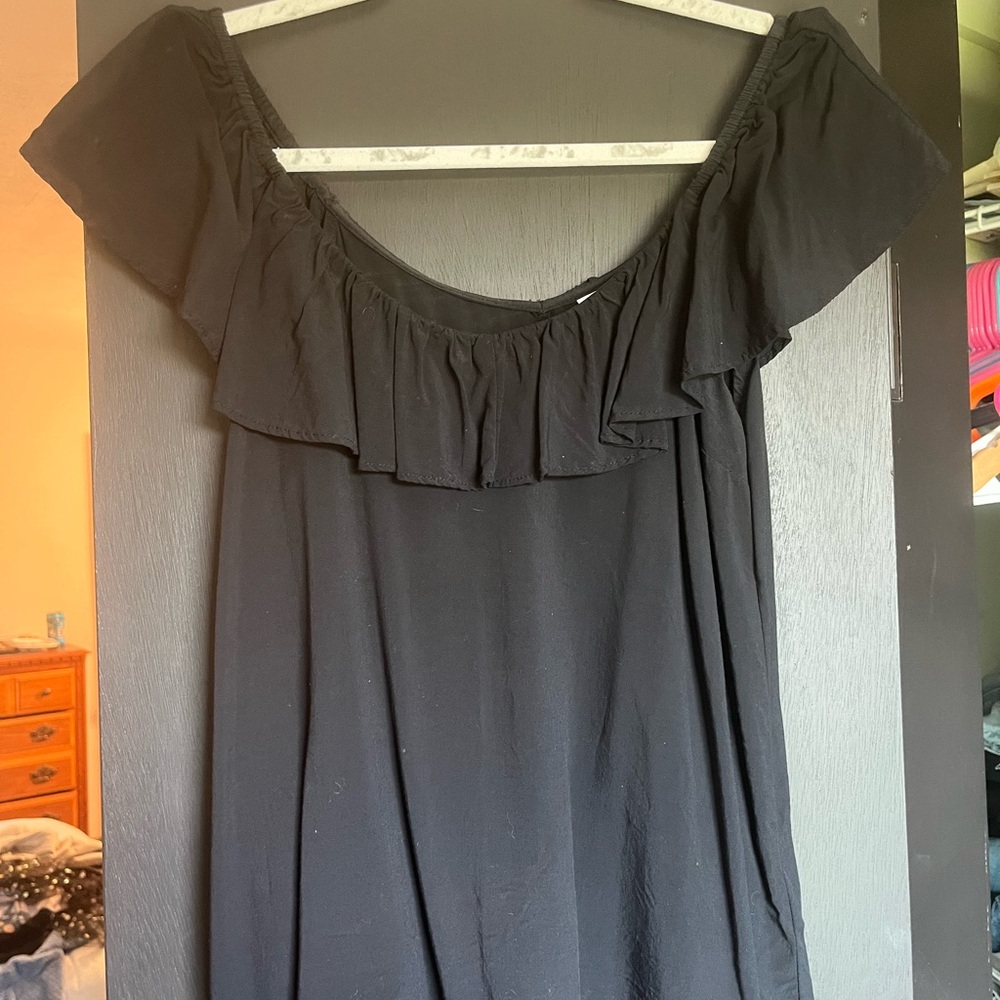 Black Ruffle Blouse